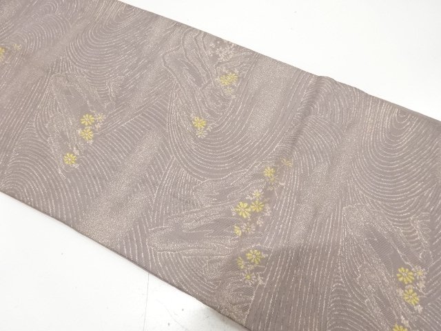 JAPANESE KIMONO / ANTIQUE FUKURO OBI / SILK / WOVEN KIKU